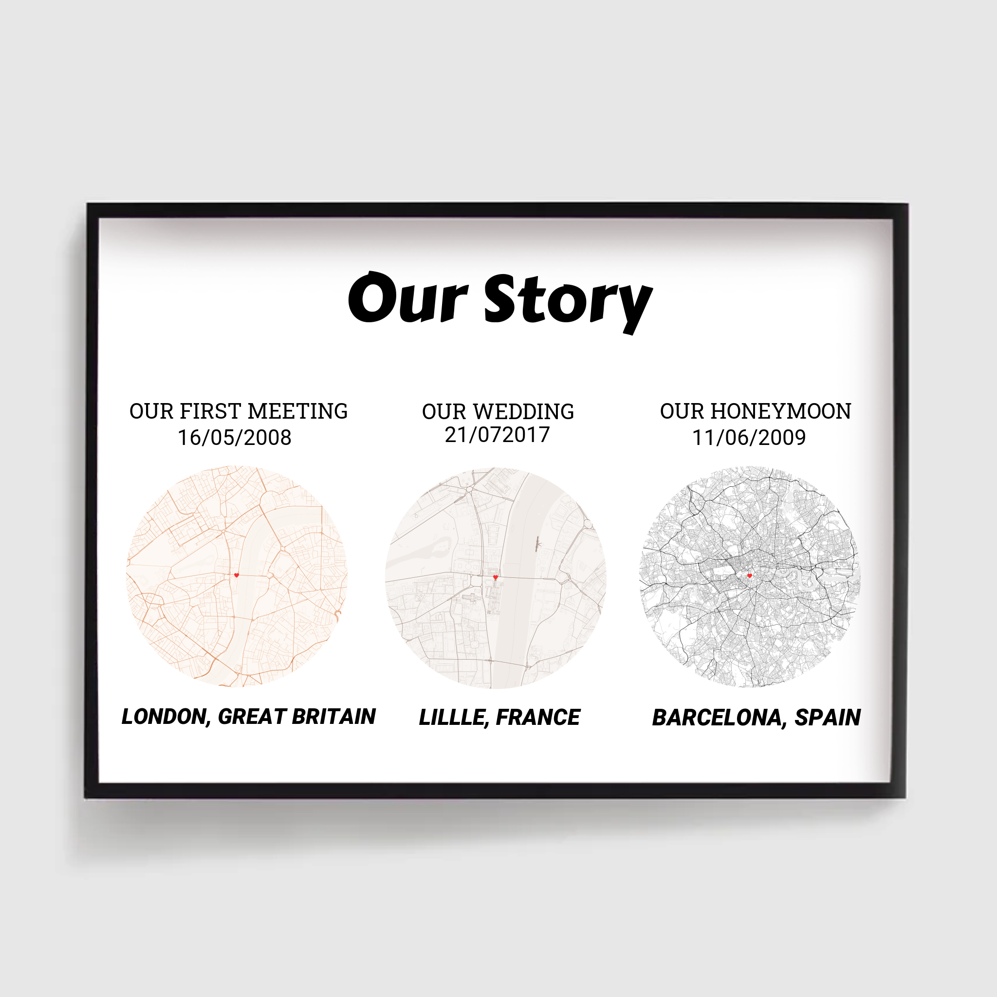 Vores historie plakat som sølvbryllupsgave