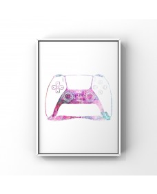 Plakat - Gaming / Joystick / Hvid og Pink