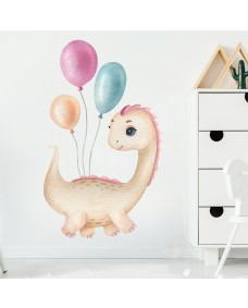 Wallsticker - Baby dinosaur med balloner 2