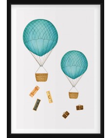 PLAKAT - Varmluftsballoner og kufferter