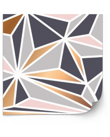 Flisemærkat - Geometrisk baggrund med farverige trekanter / 24 stk