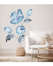 Wallsticker - Blå Blomster