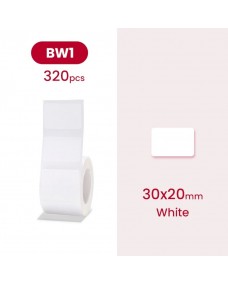 NIIMBOT Label til B21 / B1s 30 x 20 mm, 320 stk / Hvid