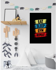 Plakat - EAT SLEEP GYM REPEAT