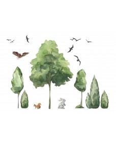 Wallsticker - Fugle og træer