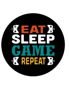 Wallsticker – Eat  Sleep Game Repeat / Joysticks / Runde