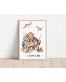 Plakat - Dinosaurer / Triceratops