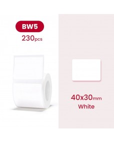 NIIMBOT Label til B21 / B1s 40x30 mm 230 stk / Hvid