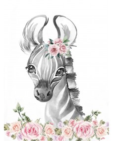 Plakat - Zebra med Blomster