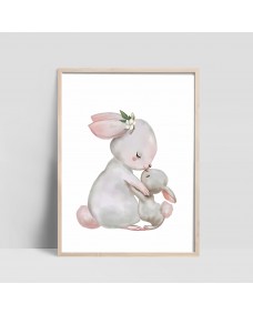 Plakat - Kanin med baby kanin