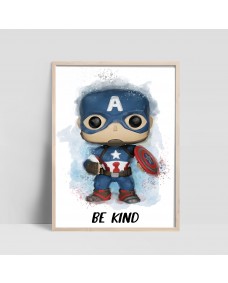 Plakat - Captain America / BE KIND
