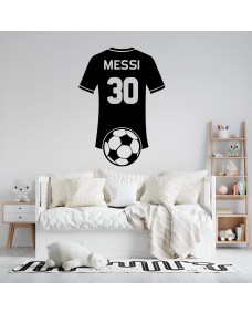 Wallstickers - Fodboldspiller T-shirt / Personligt navn og nummer