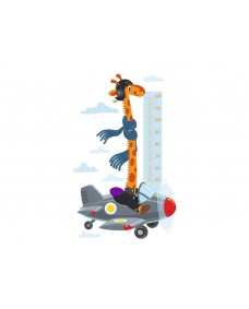Wallsticker – Giraf i et fly / højdemål