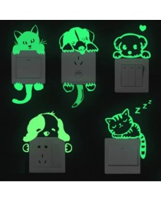 Switch-klistermærke - Katte og hunde / Lys i mørket