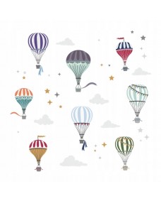 Wallsticker - Farverige luftballoner