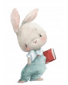 Plakat - Kanin med en bog