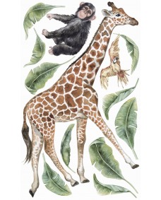 Wallsticker - Abe og giraf
