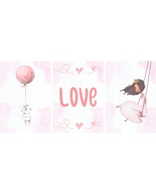 Plakater - Pink / Love / sæt med 3