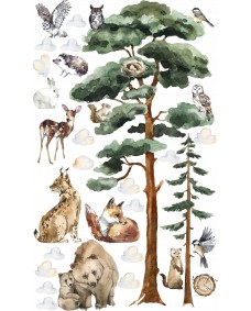Wallsticker - Skovtræer og dyr 2