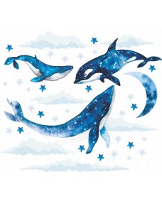 Wallsticker - Hvaler og delfin