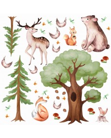 Wallsticker - Skov og Dyr