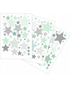 Wallsticker - Stjerner / Grønt mønster