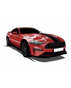 Wallsticker - Ford Mustang / Rød