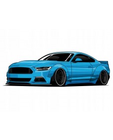 Wallsticker - Ford Mustang / Blå