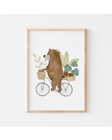 Plakat - Bjørn i cyklen