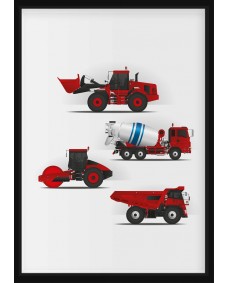 Plakat - Røde køretøjer