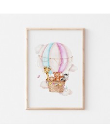 Plakat - Babydyr på luftballon