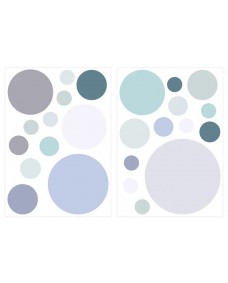 Wallsticker – Prikker / Pastel lyseblå og grå