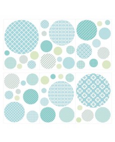 Wallsticker – Prikker / Blå mønster