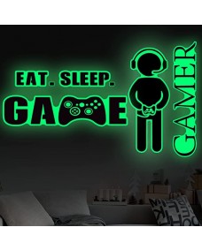 Wallsticker – Eat Sleep Game Gamer / Lys i mørket