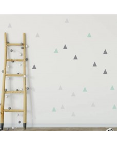 Wallsticker - Mynte og grå trekanter