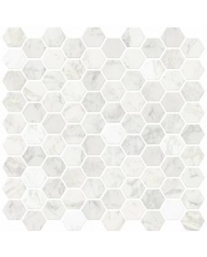 Flisemærkat - Hexagon Peel and Stick Flise / Hvid / 24 stk