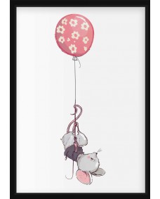 Plakat - Mus med ballon