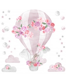 Wallsticker - Varmluftsballon / Pink