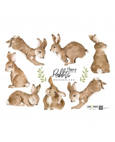 Wallsticker - Happy Rabbits Wonderland Sæt
