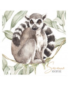 Wallsticker - Lemur Savanna Adventure