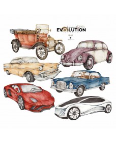 Wallsticker - Bilernes historie / Industriel Evolution