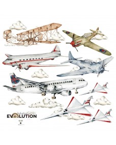 Wallsticker - Historie om fly/industriel evolution
