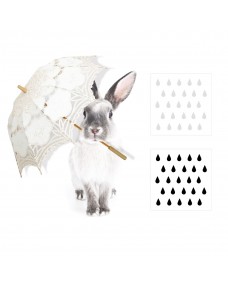 Wallsticker - Kanin Harry i regnen