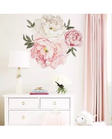 Wallsticker - Pink og hvide blomster