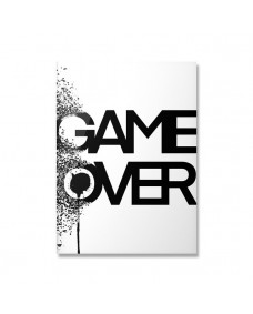 Plakat - GAME OVER / Sort og hvid