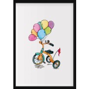 POSTER - Trehjulet cykel med balloner
