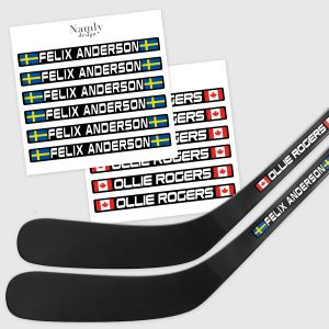 Navnemærker Hockeyklistermærker 32 stk 95x11 mm