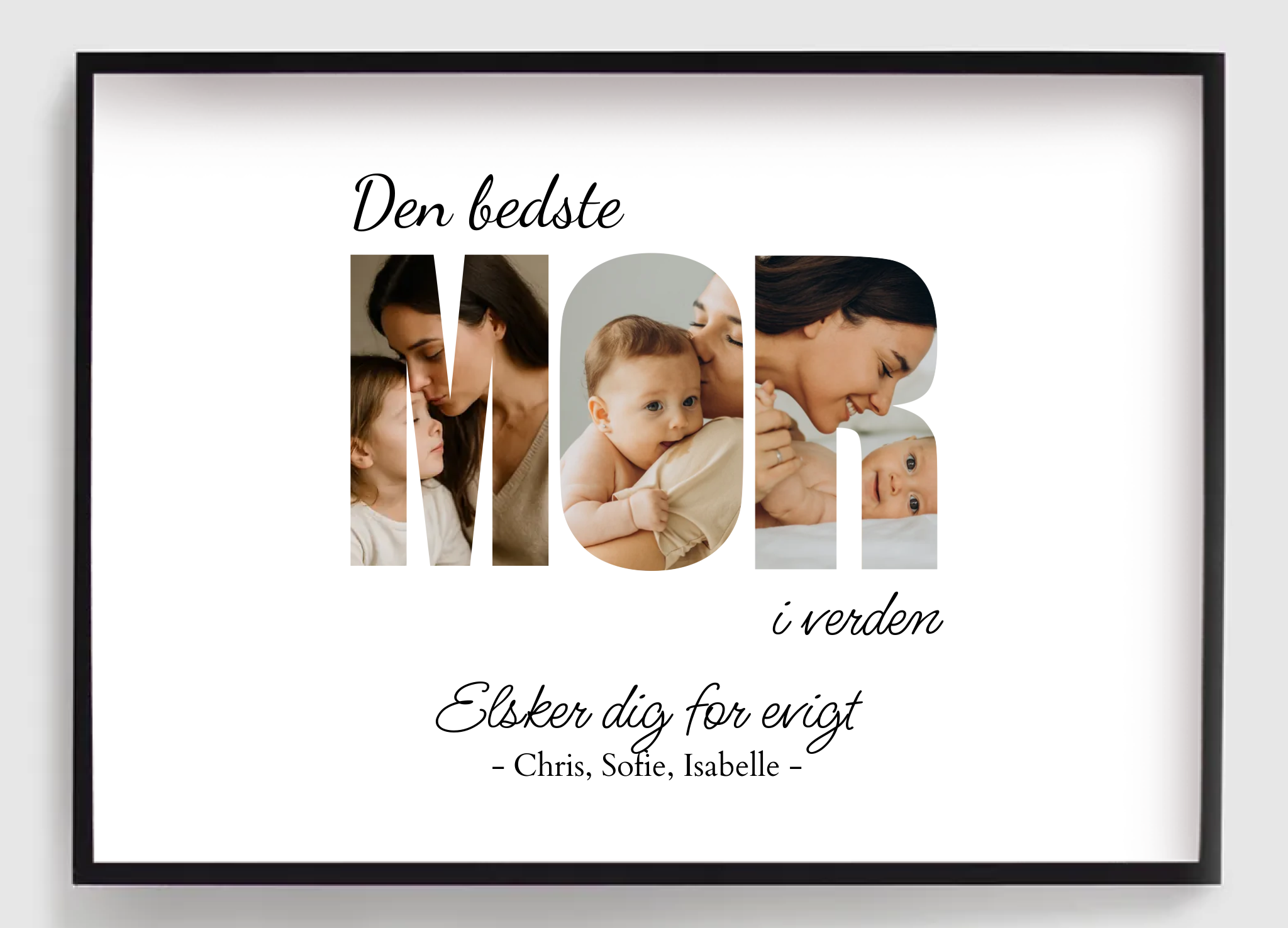 Personlig plakat til mor fra Namly Design — gave til den bedste mor med navn og tekst