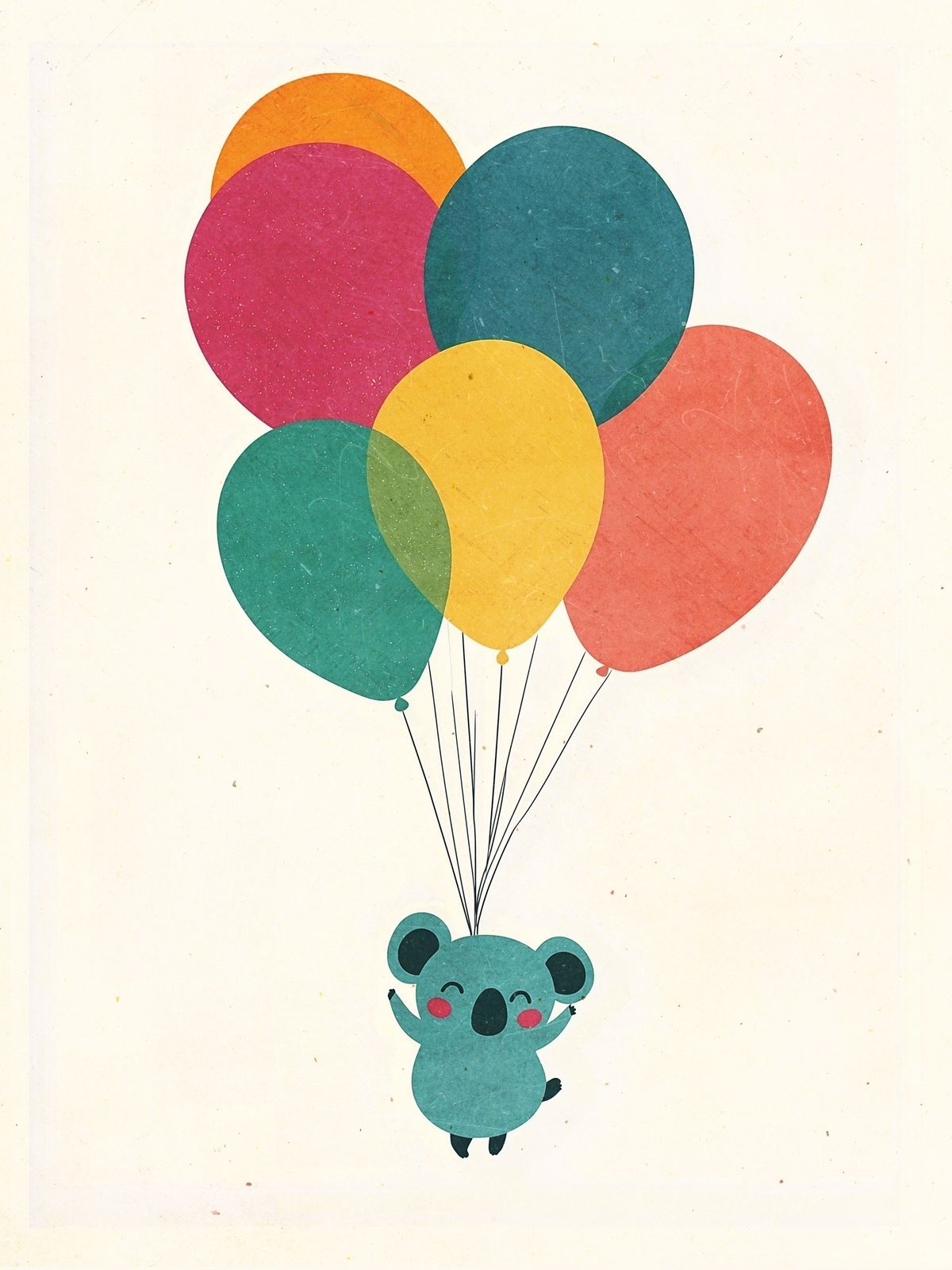 Plakat - Koala med balloner