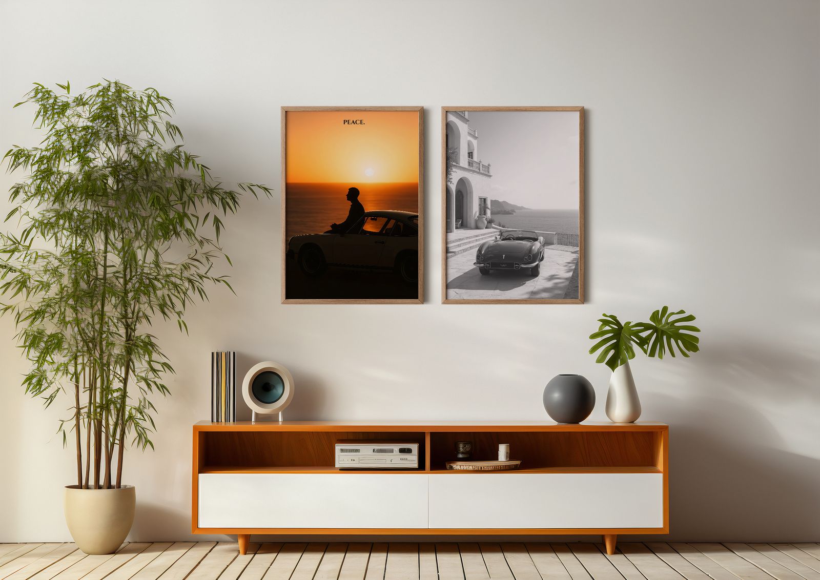 Plakat - Fredelig Bil Scene / Sæt af 2